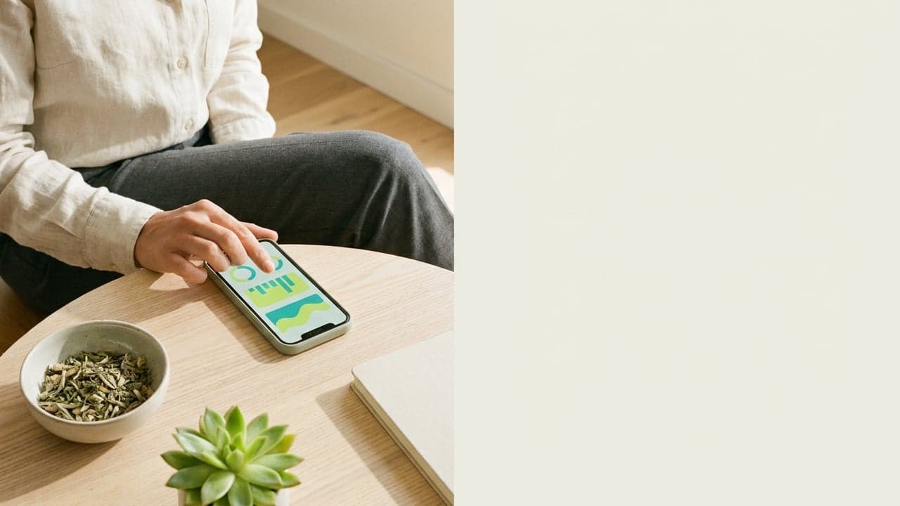 Persona revisando tendencias de bienestar en la app