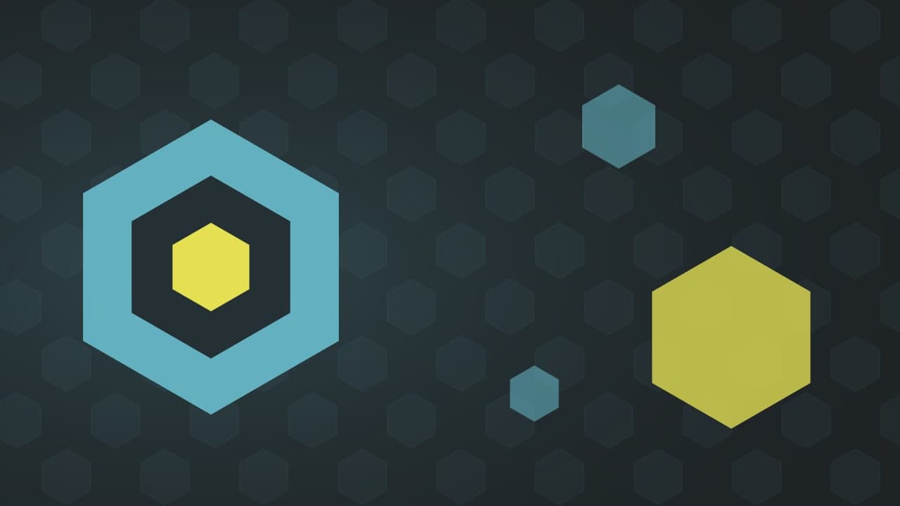 Hexágono turquesa sobre fondo nocturno, guía del sueño de Genius Natural