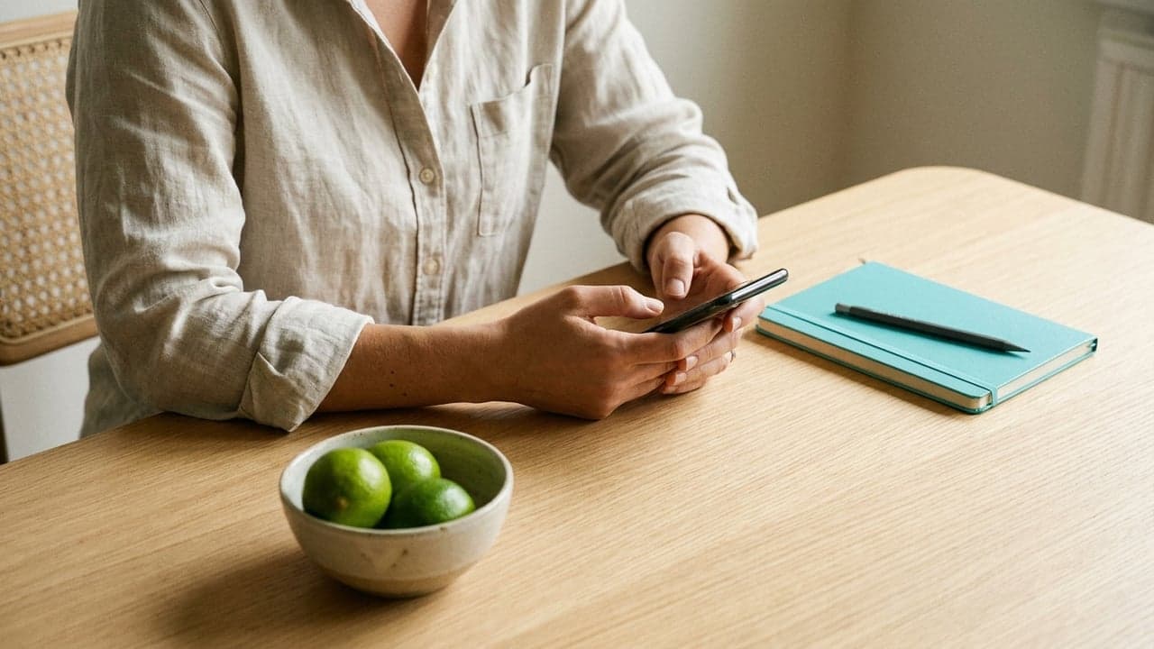 Persona revisando tendencias de bienestar en la app