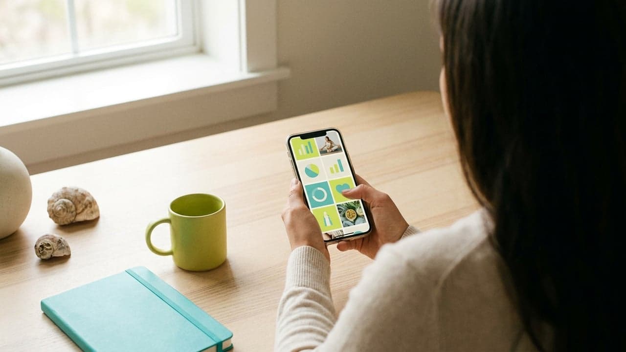 Persona revisando tendencias de bienestar en la app