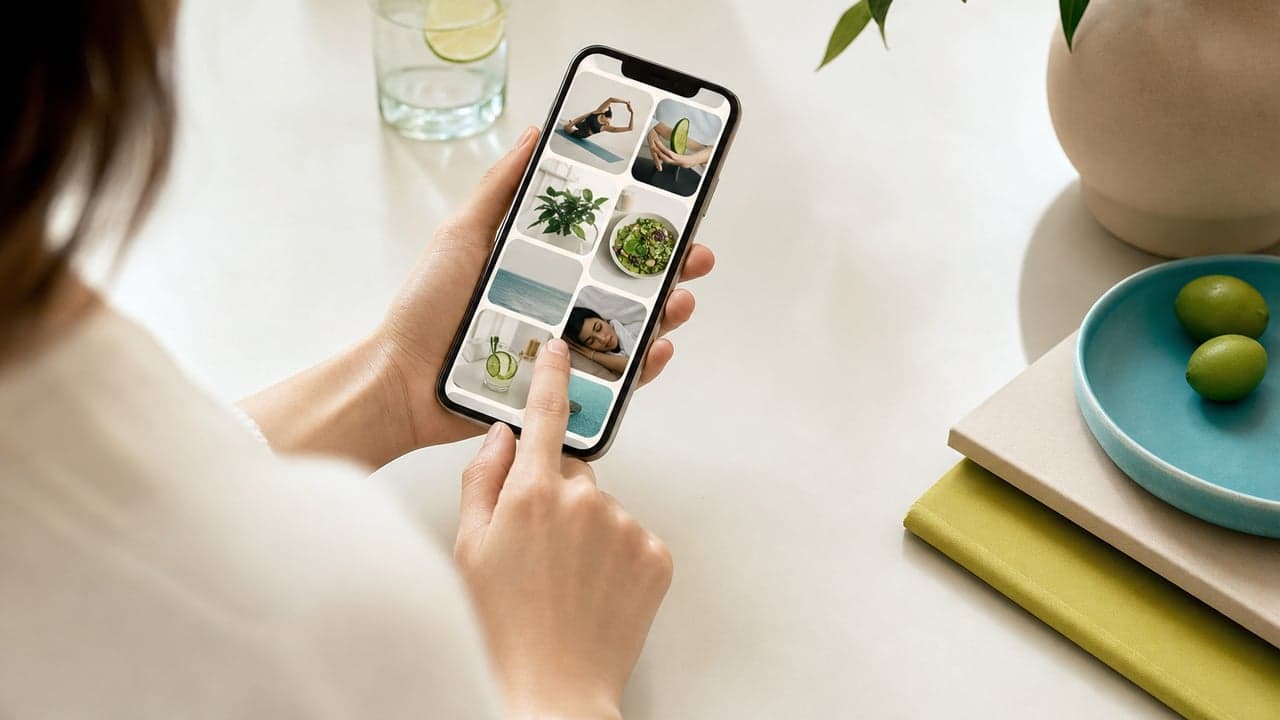 Persona revisando tendencias de bienestar en la app