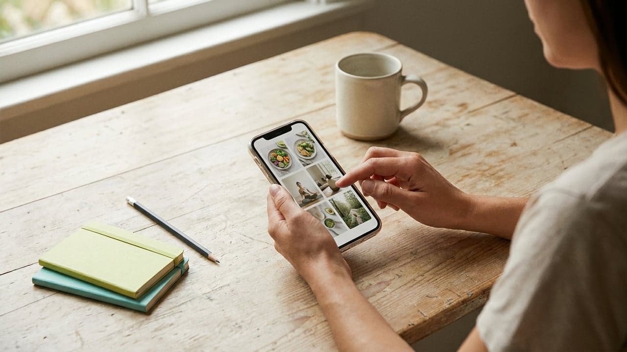 Persona revisando tendencias de bienestar en la app