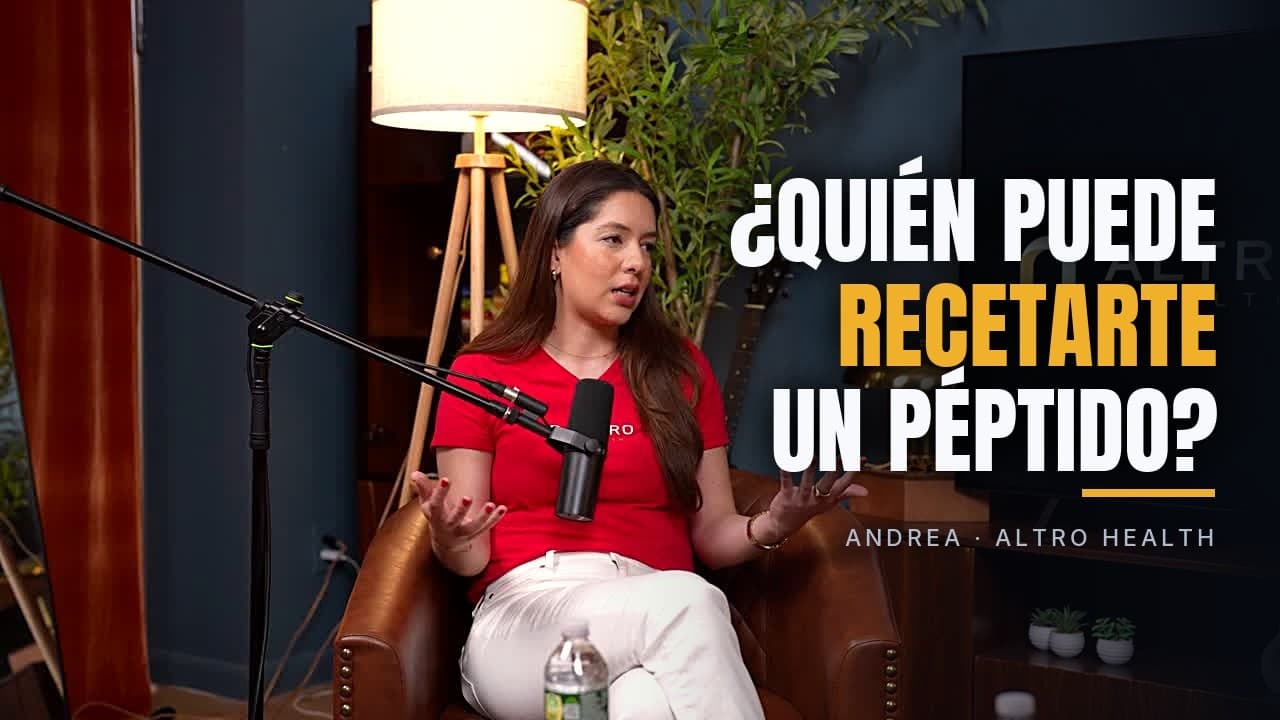 Andrea, de Altro Health, en la entrevista con Richi Guerrero sobre quién puede recetar un péptido