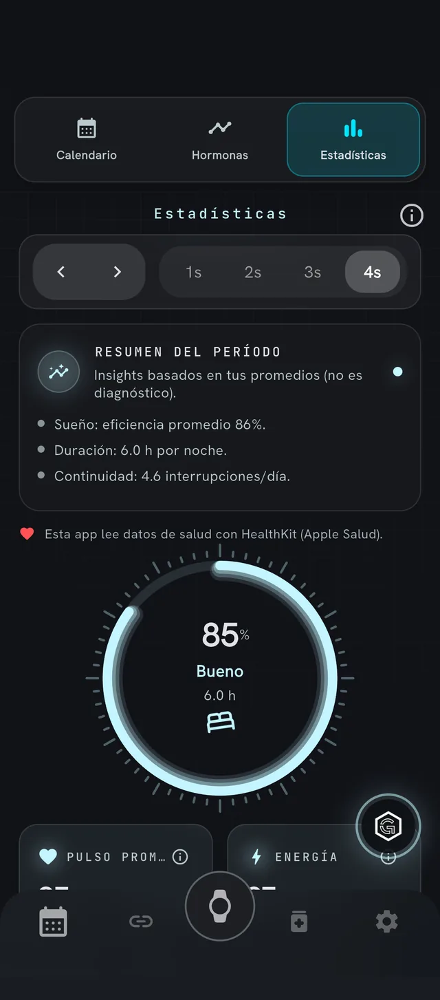 Estadísticas de sueño
